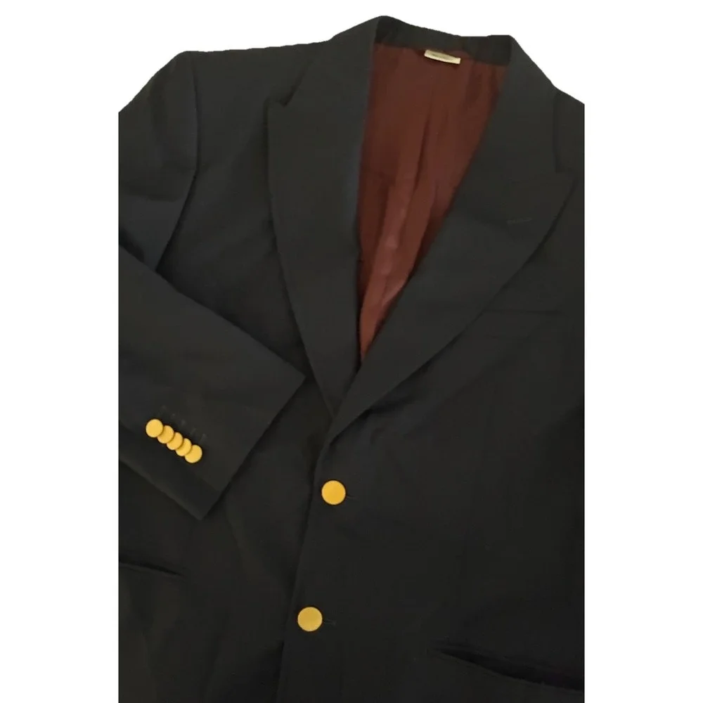 Gucci Uniform Blazer Men's 44 Navy Wool Mohair Gold Buttons